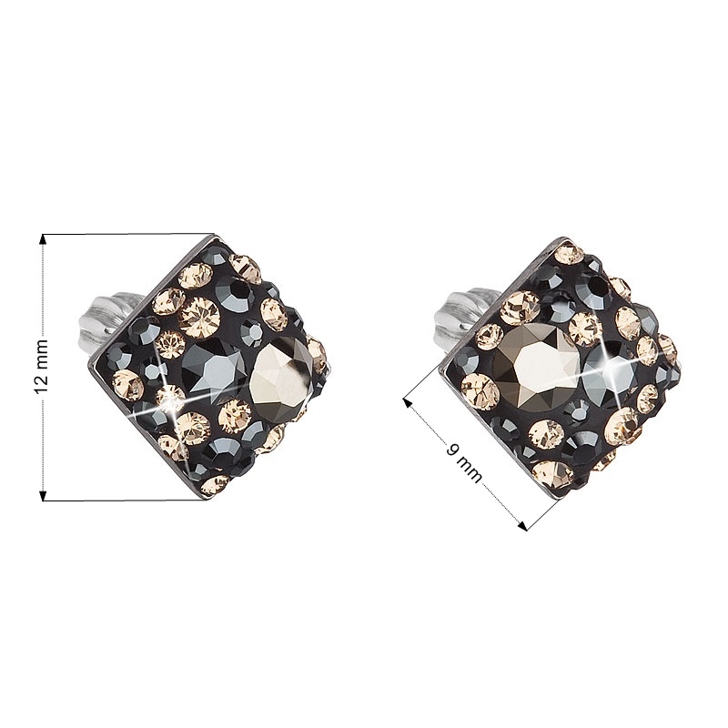 Strieborné skrutkovacie náušnice s kryštálmi Crystals from Swarovski ®, Colorado