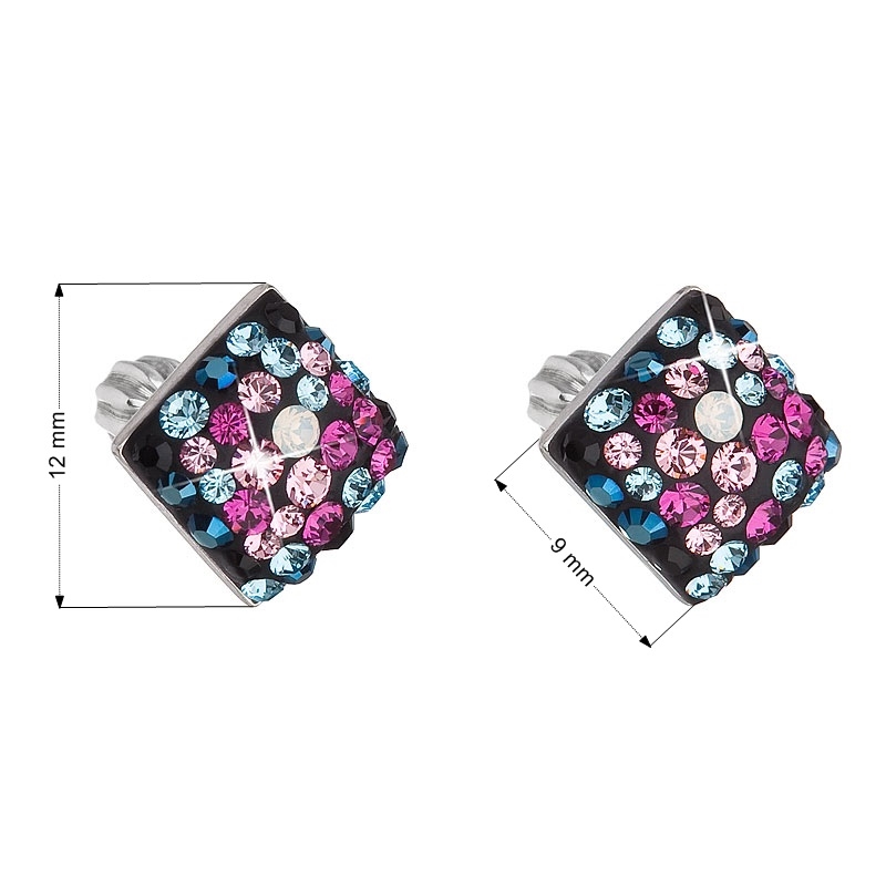 Stříbrné šroubovací náušnice s krystaly Crystals from Swarovski®, Galaxy EG2006-GX