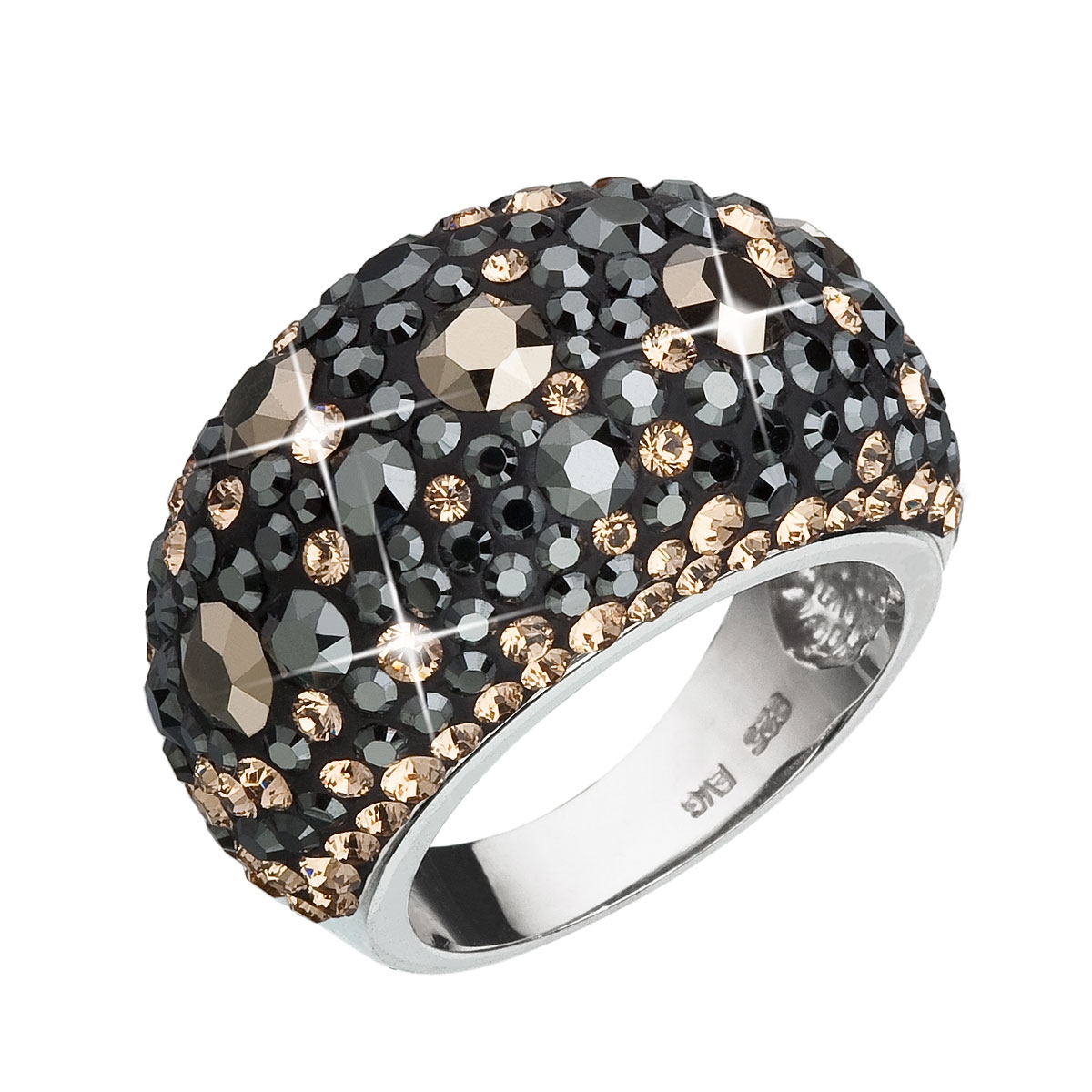 Strieborný prsteň s kryštálmi Crystals from Swarovski ®, Colorado