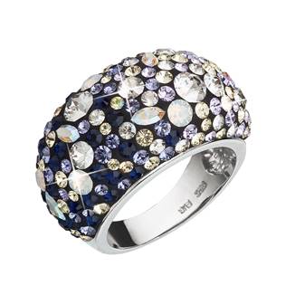 EVOLUTION GROUP CZ Stříbrný prsten s krystaly Crystals from Swarovski®, Indigo - velikost 54 - 35028.3