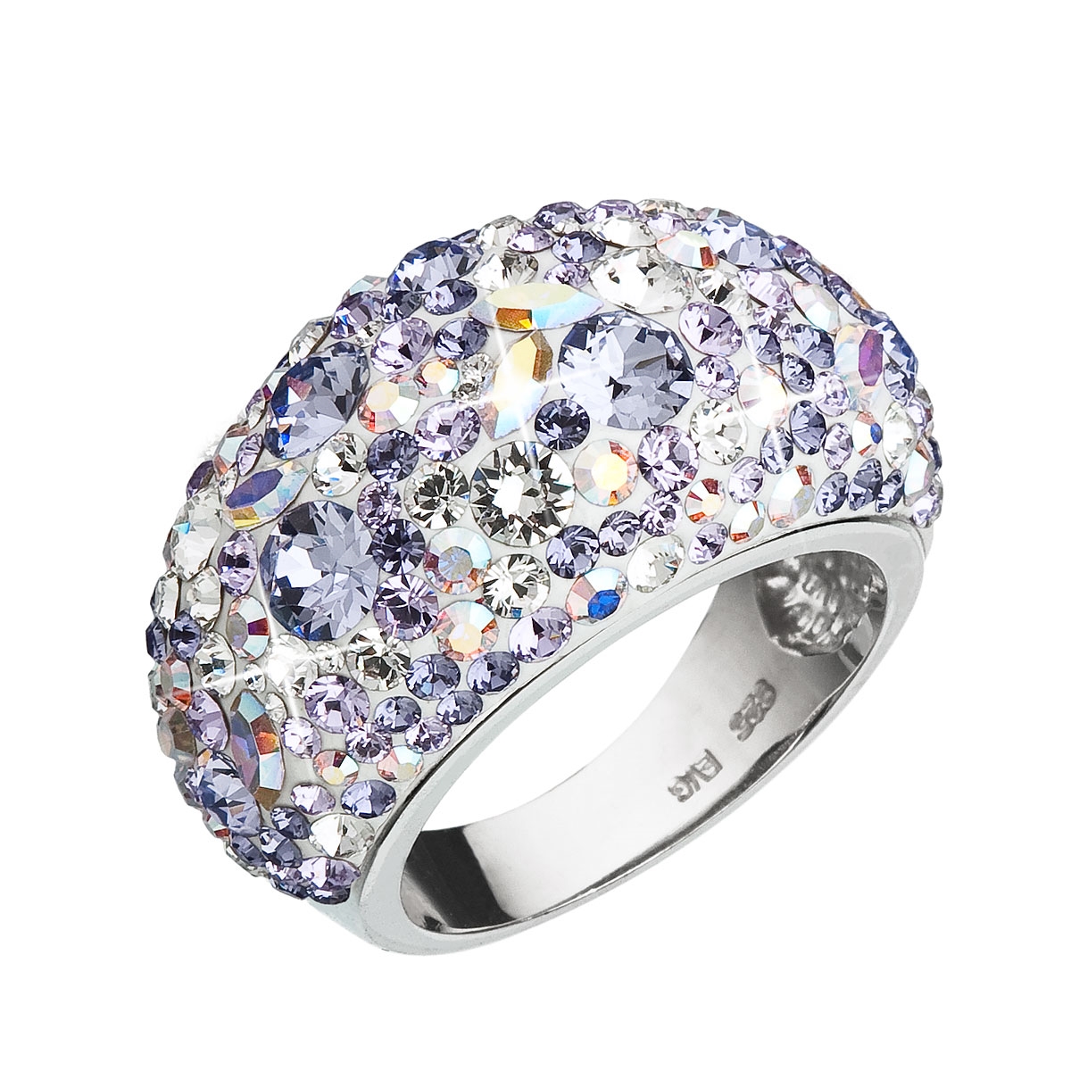 Strieborný prsteň s kryštálmi Crystals from Swarovski ®, Violet