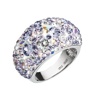 EVOLUTION GROUP CZ Stříbrný prsten s krystaly Crystals from Swarovski®, Violet - velikost 54 - 35028.3