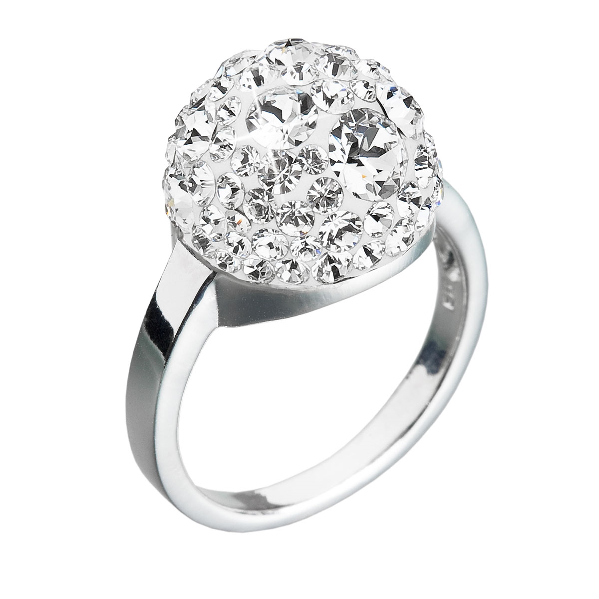 Strieborný prsteň s kryštálmi Crystals from Swarovski ®, Crystal