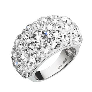 EVOLUTION GROUP CZ Stříbrný prsten s krystaly Crystals from Swarovski®, Crystal - velikost 54 - 35028.1