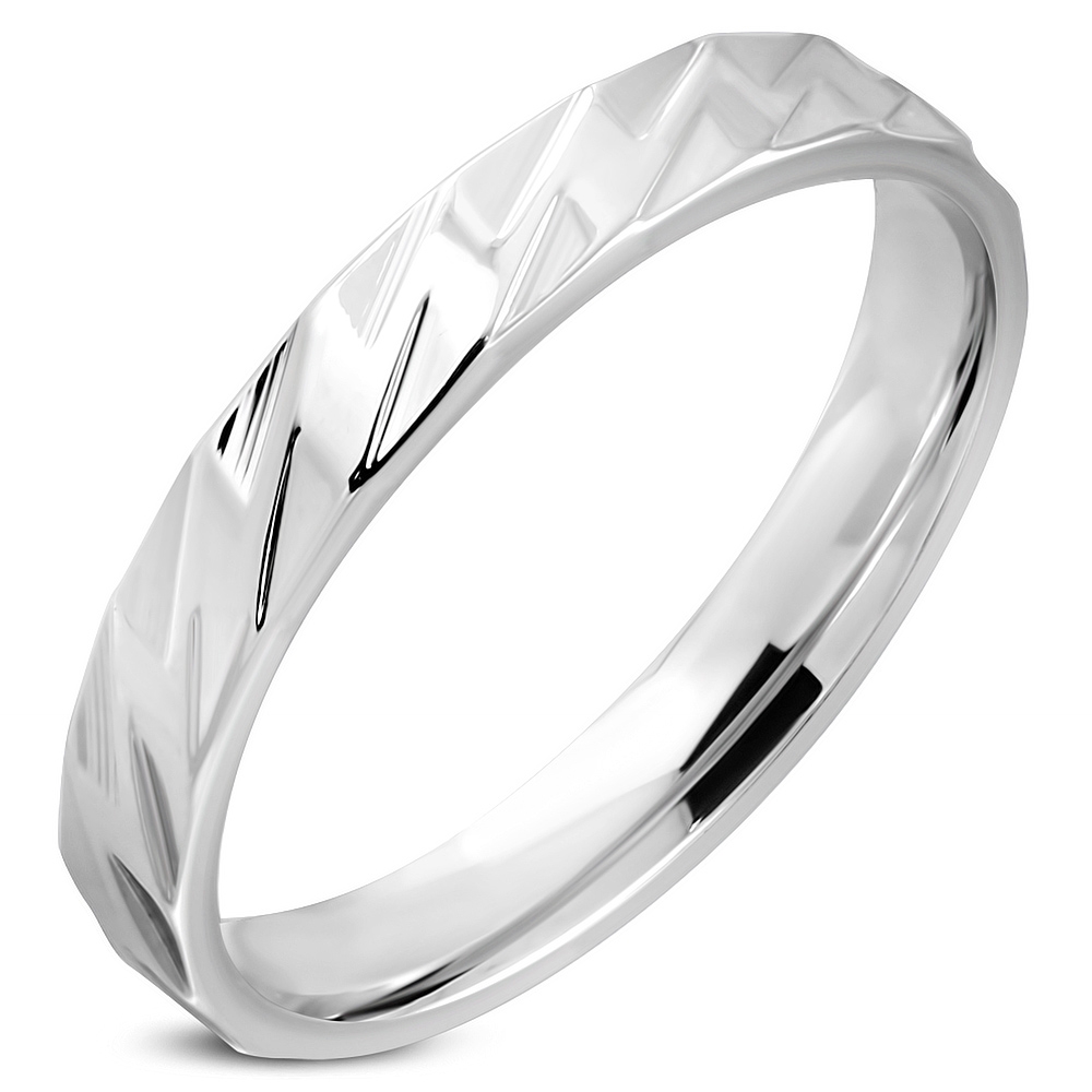 Oceľový snubný prsteň, šírka 4 mm, veľ. 65