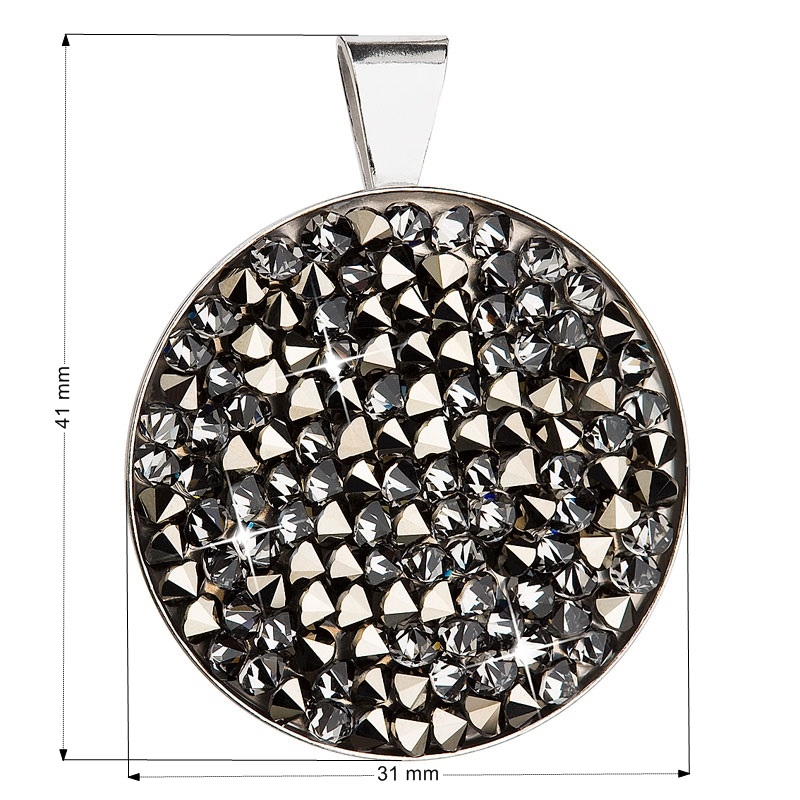 Strieborný prívesok ROCKS Crystals from Swarovski ® Golden Chocolate