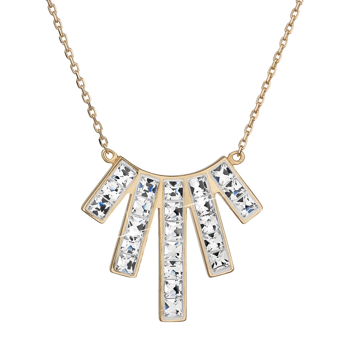 Pozlátený strieborný náhrdelník s kryštálmi Crystals from Swarovski ® Crystal