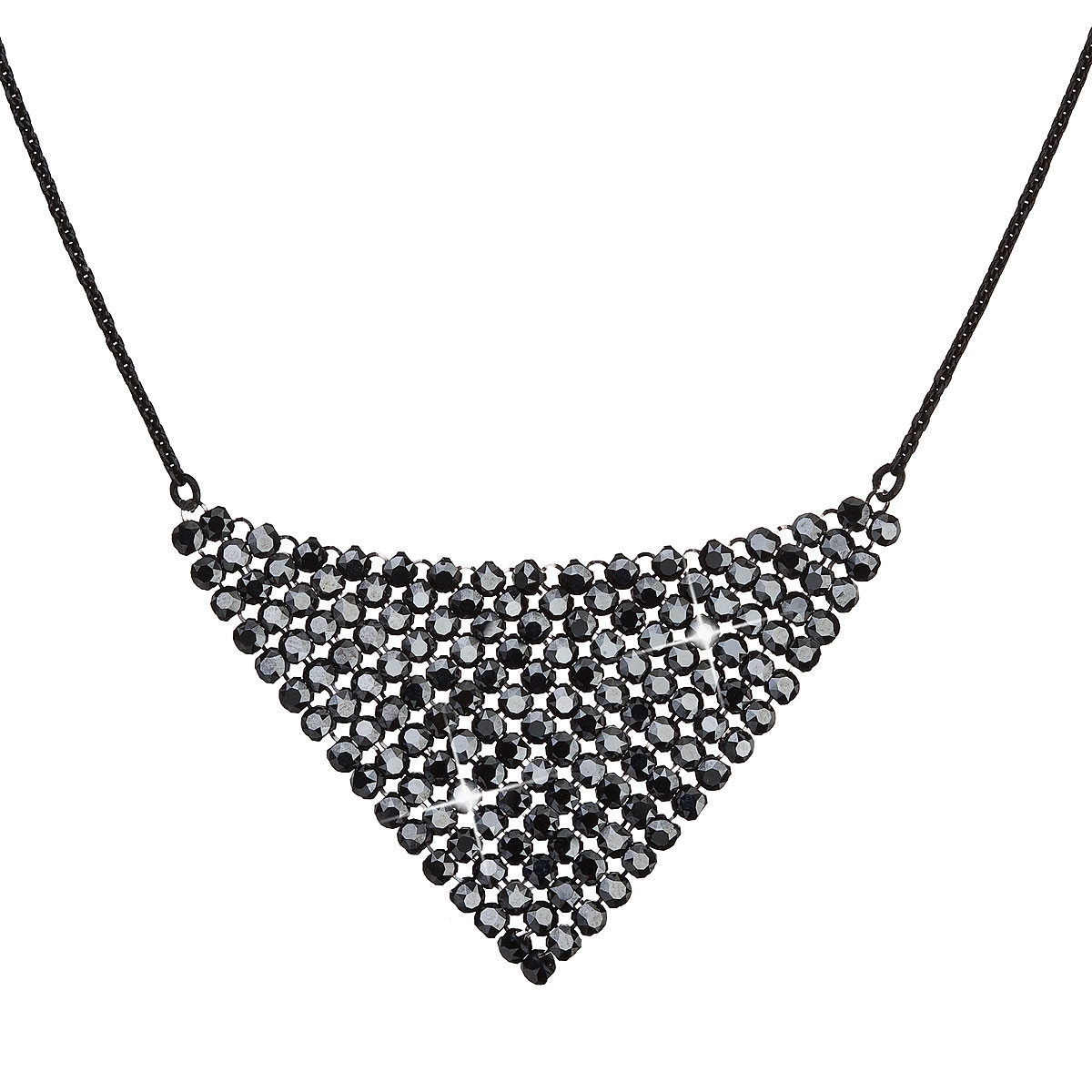 Strieborný náhrdelník s kryštálmi Crystals from Swarovski ® Black