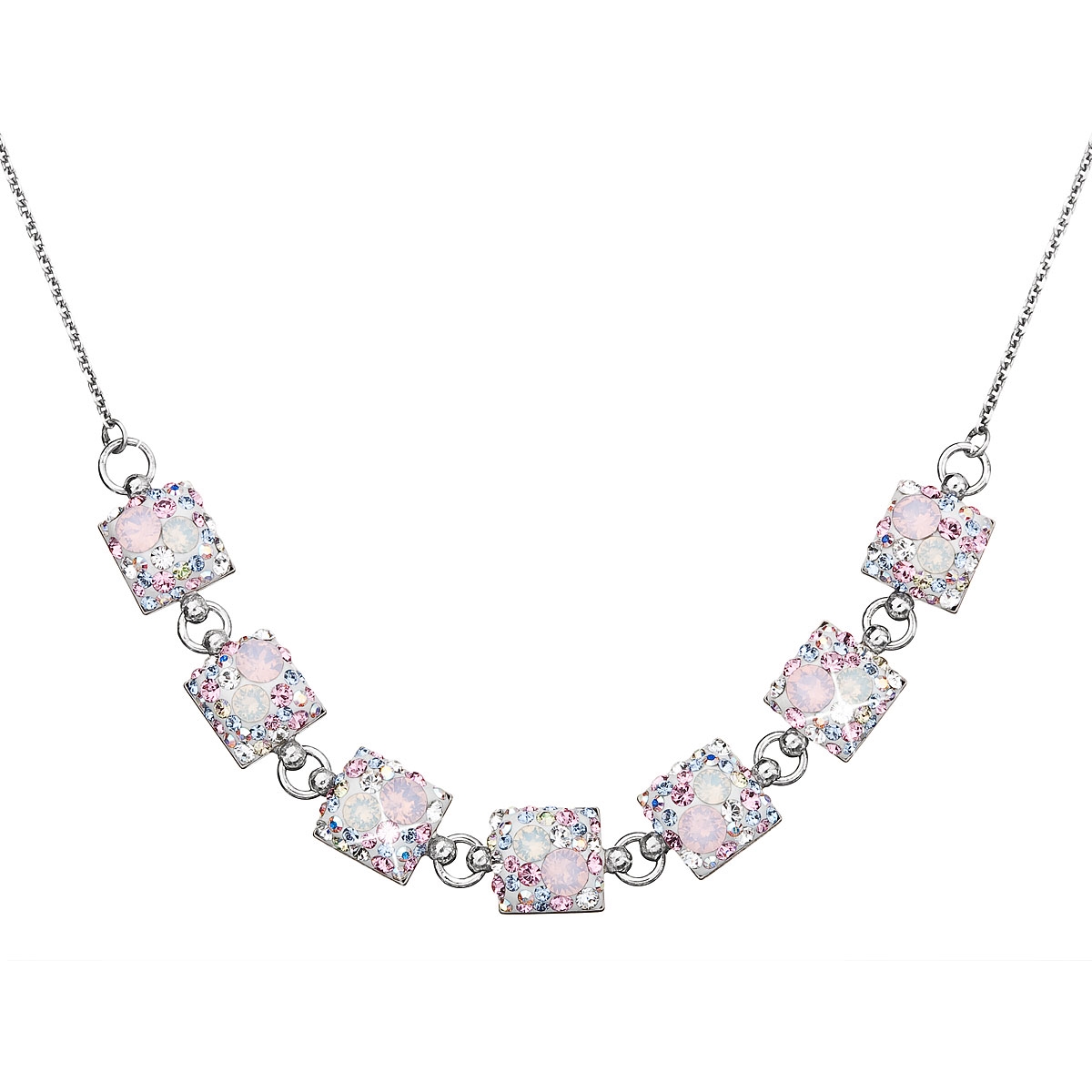 Strieborný náhrdelník s kryštálmi Crystals from Swarovski ® Magic Rose