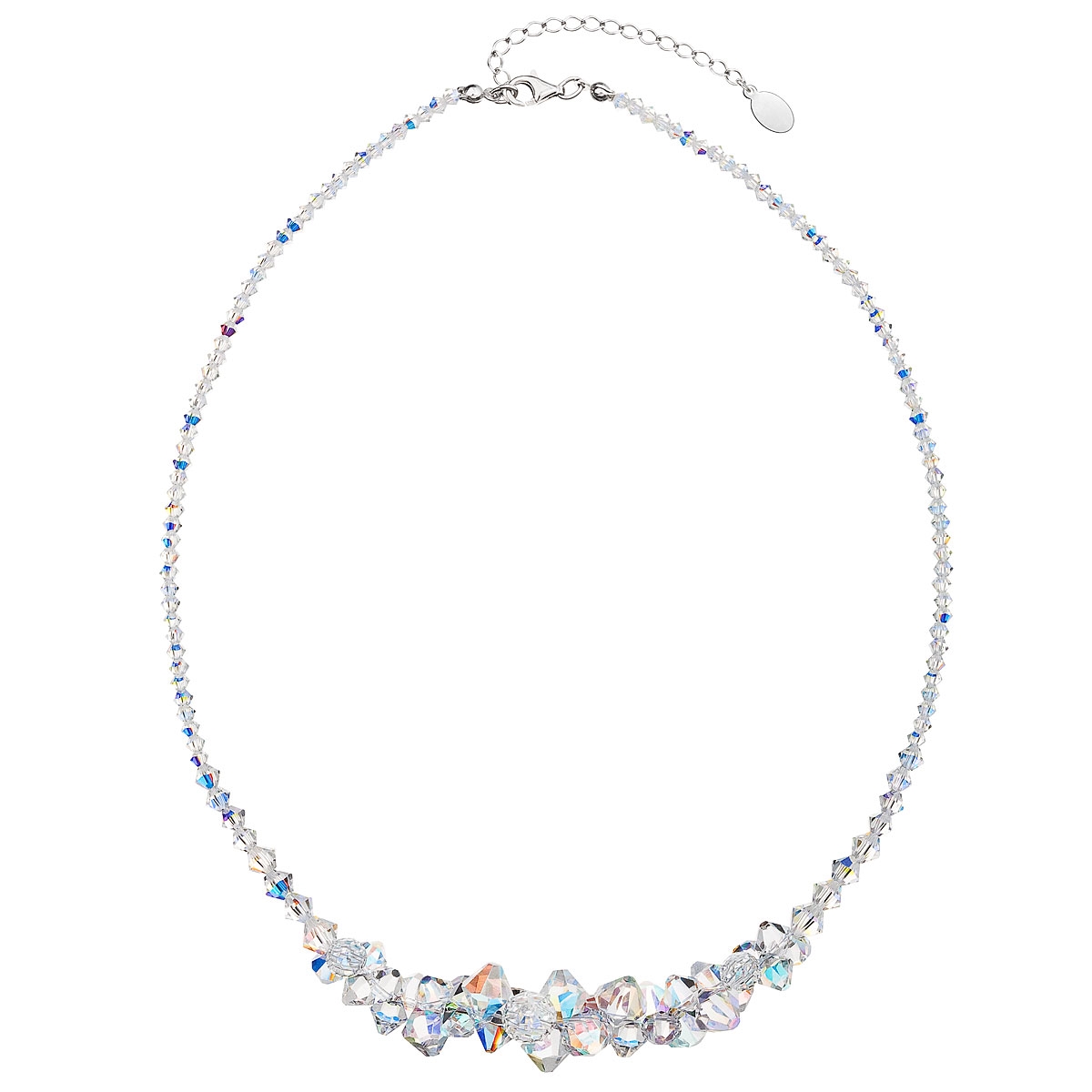 Stříbrný náhrdelník s krystaly Crystals from Swarovski® AB EG4011-AB