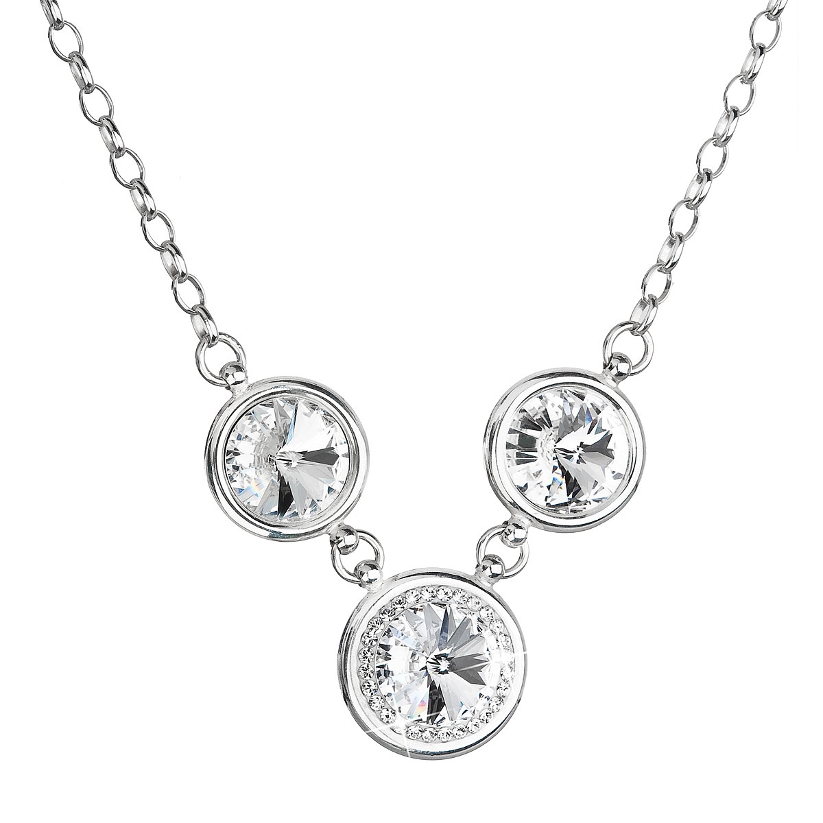 Stříbrný náhrdelník s kameny Crystals from Swarovski® Crystal EG4013-CR