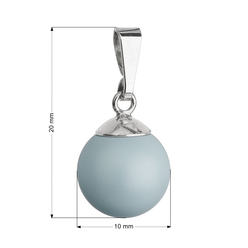 Strieborný prívesok s modrou pastelovou perlou Crystals from Swarovski ®