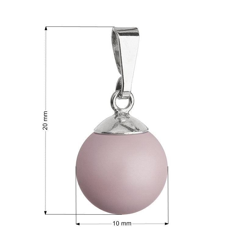 Strieborný prívesok s ružovou pastelovou perlou Crystals from Swarovski ®