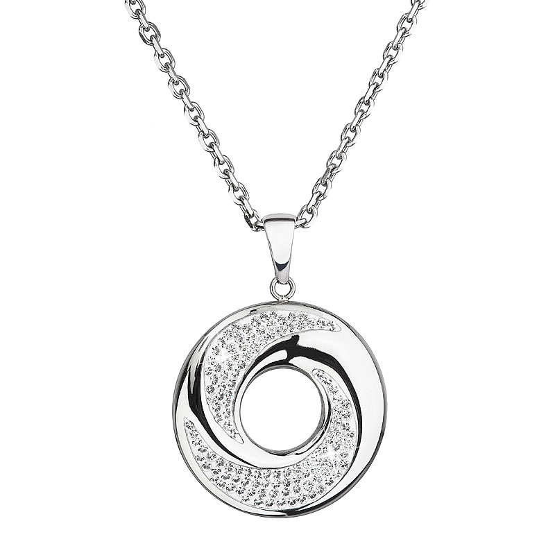 Oceľový náhrdelník s príveskom a kryštálmi Crystals from Swarovski ®