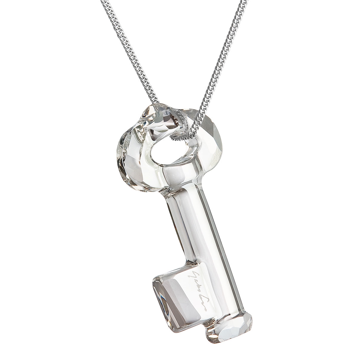 Strieborný náhrdelník s kľúčikom Crystals from Swarovski ® Silver Sade