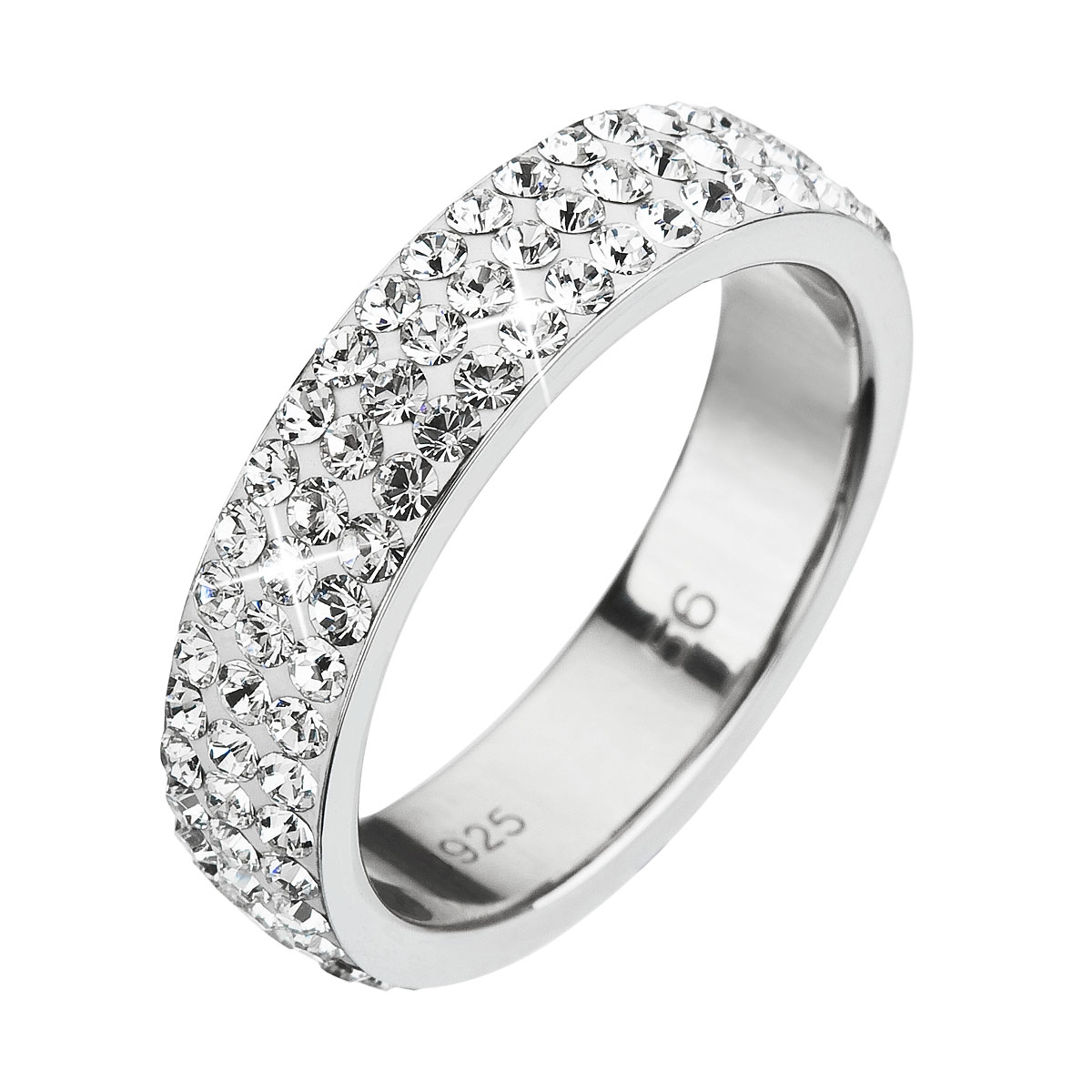 Strieborný prsteň s kryštálmi Swarovski Crystal
