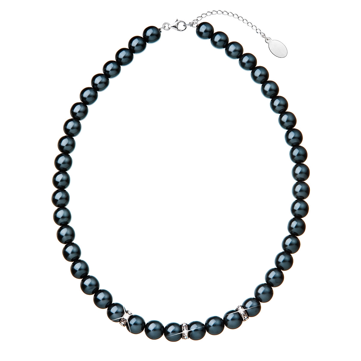 Tmavý perlový náhrdelník Crystals from Swarovski® EG4035