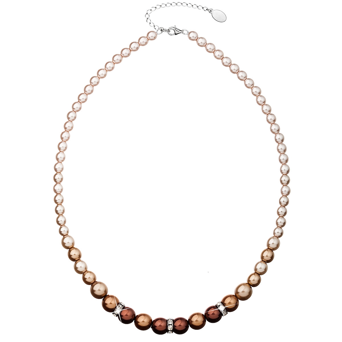 Hnědý perlový náhrdelník Crystals from Swarovski® EG4029
