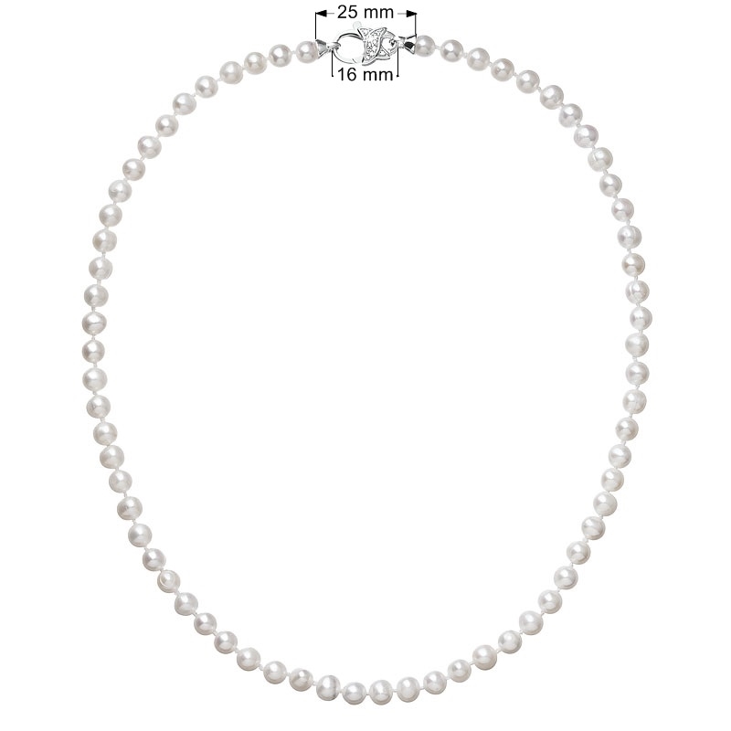 Perlový náhrdelník z pravých říčních perel bílý EG4207