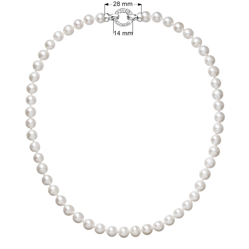 Perlový náhrdelník z pravých říčních perel bílý EG4208