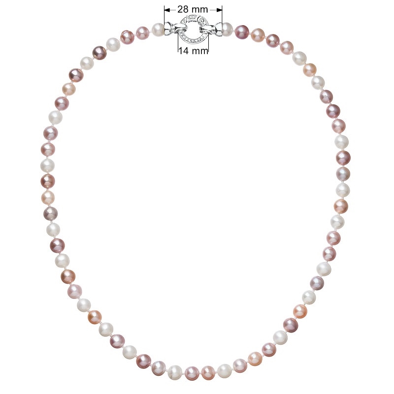 Perlový náhrdelník z pravých říčních perel mix barev EG4209