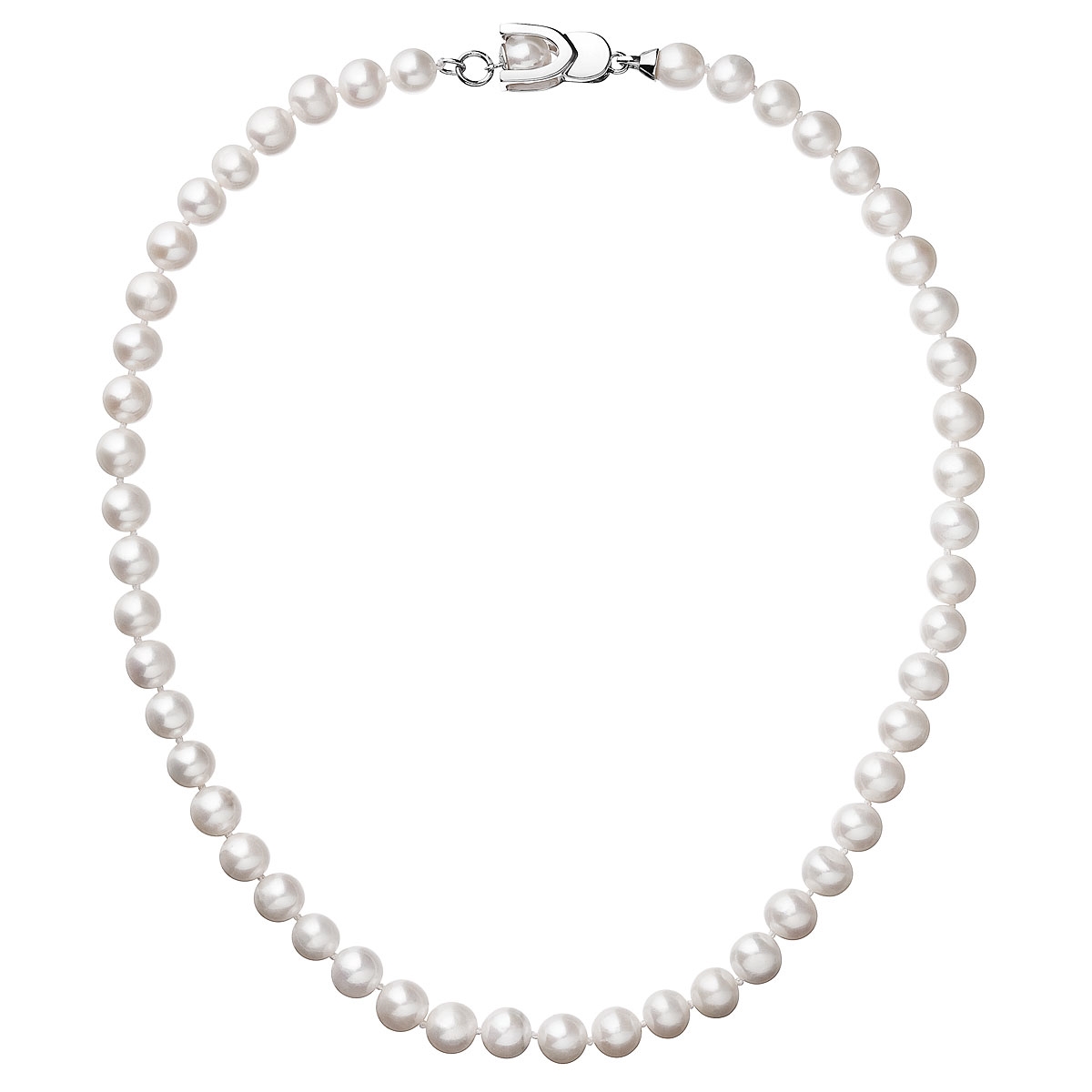 Perlový náhrdelník z pravých říčních perel bílý EG4205