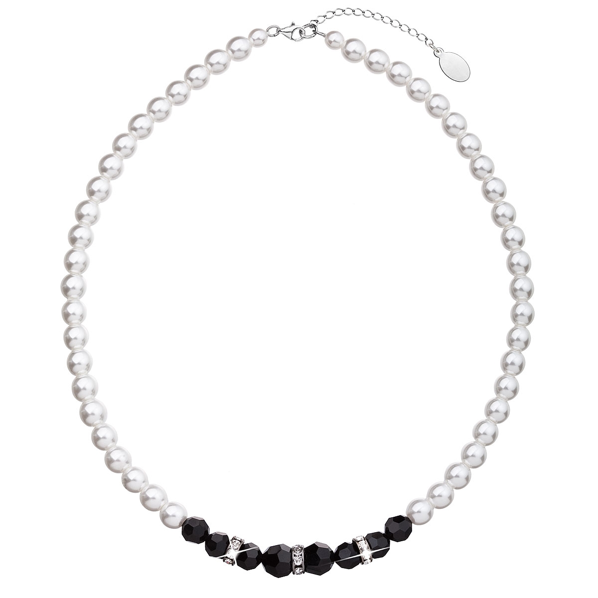 Perlový náhrdelník čierno biely