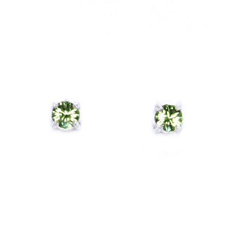 Strieborné náušnice s kamienkami Crystals From Swarovski ®, PERIDOT