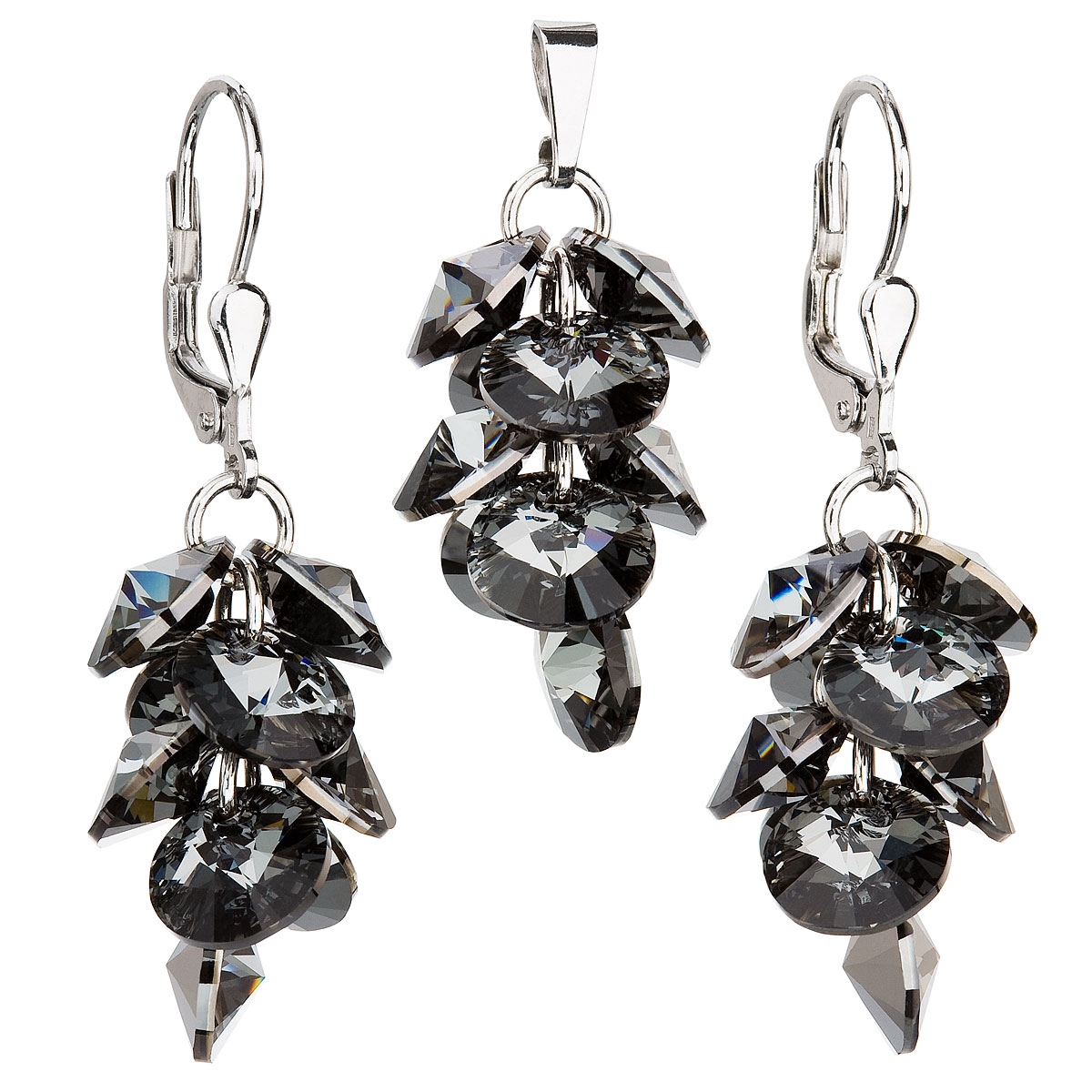 Sada šperkov - strapec sa šedými kameňmi Crystals from Swarovski ®