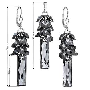 EVOLUTION GROUP CZ Sada stříbrných šperků Crystals from Swarovski® Grey - 39124.5