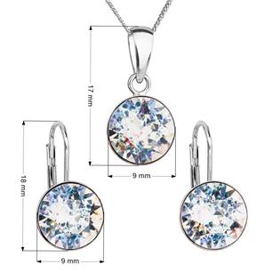 EVOLUTION GROUP CZ Sada stříbrných šperků s kameny Crystals from Swarovski® White Patina - 39140.5