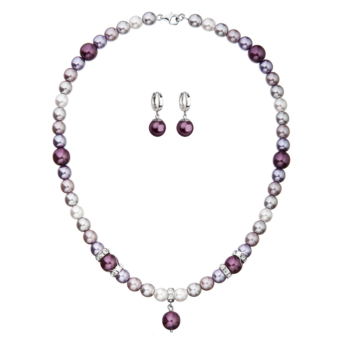 Sada náušníc a náhrdelníka s perličkami Crystals from Swarovski ®