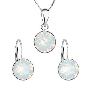 EVOLUTION GROUP CZ Sada stříbrných šperků s kameny Crystals from Swarovski® White Opal - 39140.7