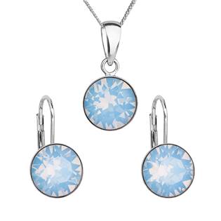 EVOLUTION GROUP CZ Sada stříbrných šperků s kameny Crystals from Swarovski® Blue Opal - 39140.7