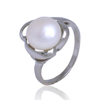 Oceľový prsteň s perličkou, veľ. 52