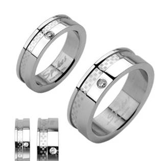Spikes USA Dámský ocelový prsten šíře 5 mm - velikost 57 - OPR1213-57