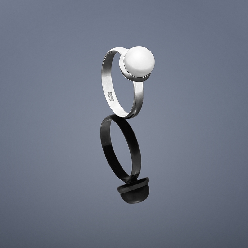 Perlový prsteň Buka - biela perla