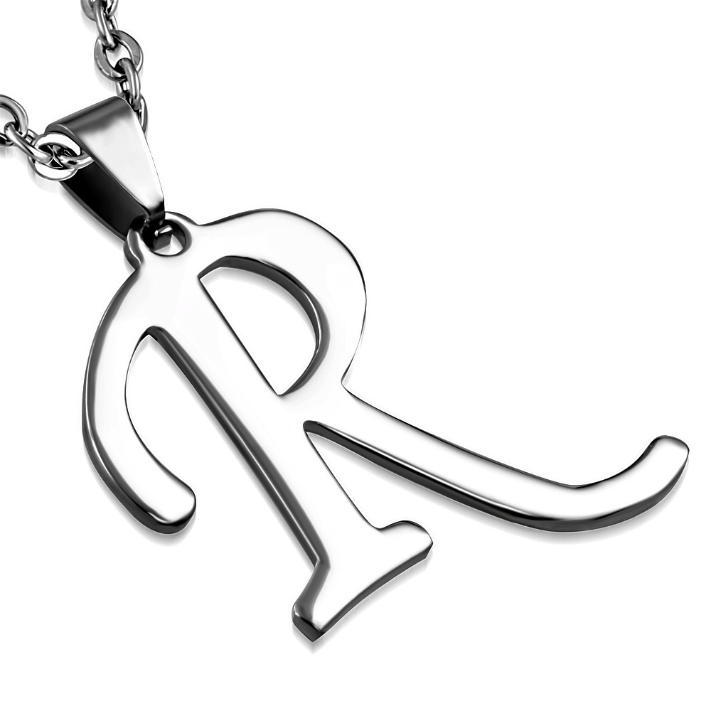 Oceľový prívesok - písmeno - iniciálka R