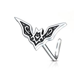 Šperky4U Zahnutý piercing do nosu netopýr - N01173