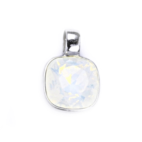 Strieborný prívesok s kameňom Crystals from SWAROVSKI®, farba: WHITE OPAL