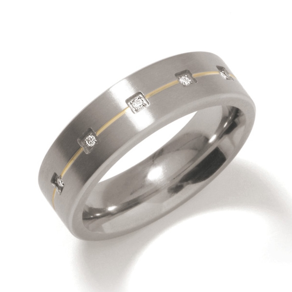 Dámsky titánový snubný prsteň s diamantmi BOCCIA® 0101-19