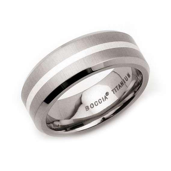 Titánový prsteň so striebrom BOCCIA® 0108-02