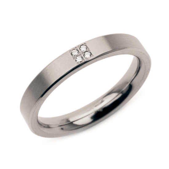 Dámsky titánový prsteň BOCCIA® s diamantmi 0120-01
