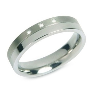 Dámsky titánový prsteň BOCCIA® s diamantmi 0129-03
