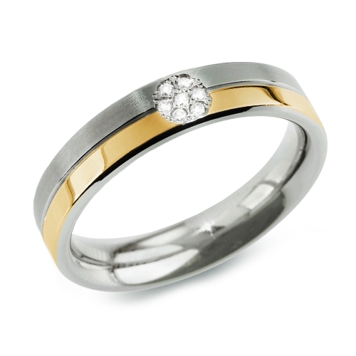 Dámsky titánový prsteň BOCCIA® s diamantmi 0129-06