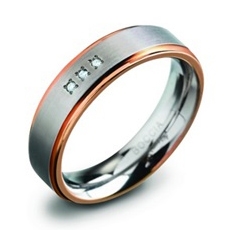 Dámsky titánový snubný prsteň BOCCIA® s diamantmi 0134-02