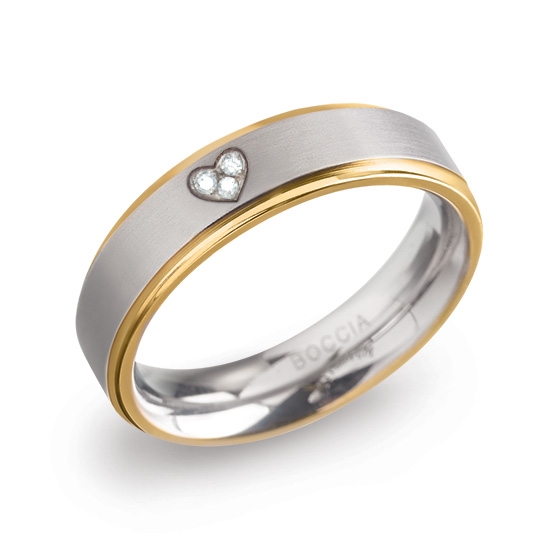 Dámsky titánový snubný prsteň BOCCIA® s diamantmi 0134-06