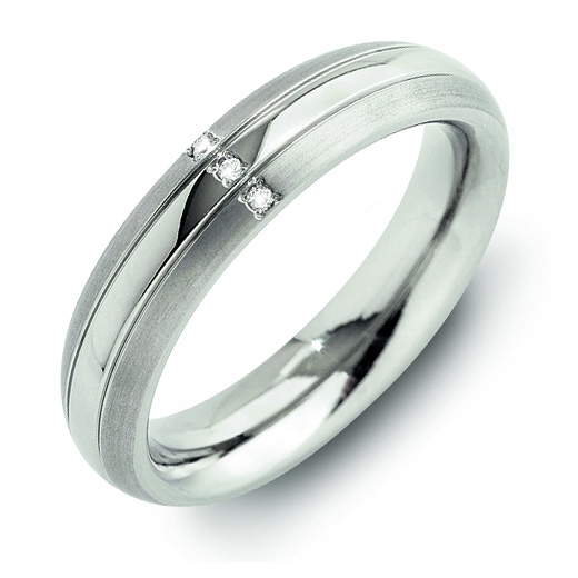 Dámsky titánový snubný prsteň BOCCIA® s diamantmi 0131-03