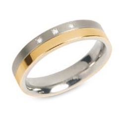 Dámsky titánový snubný prsteň BOCCIA® s diamantmi 0129-04