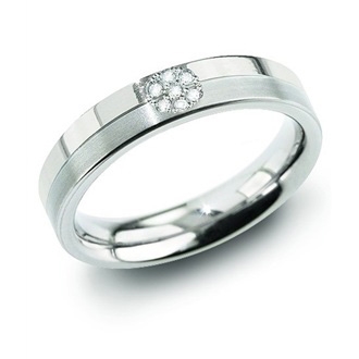 Dámsky titánový prsteň BOCCIA® s diamantmi 0129-05